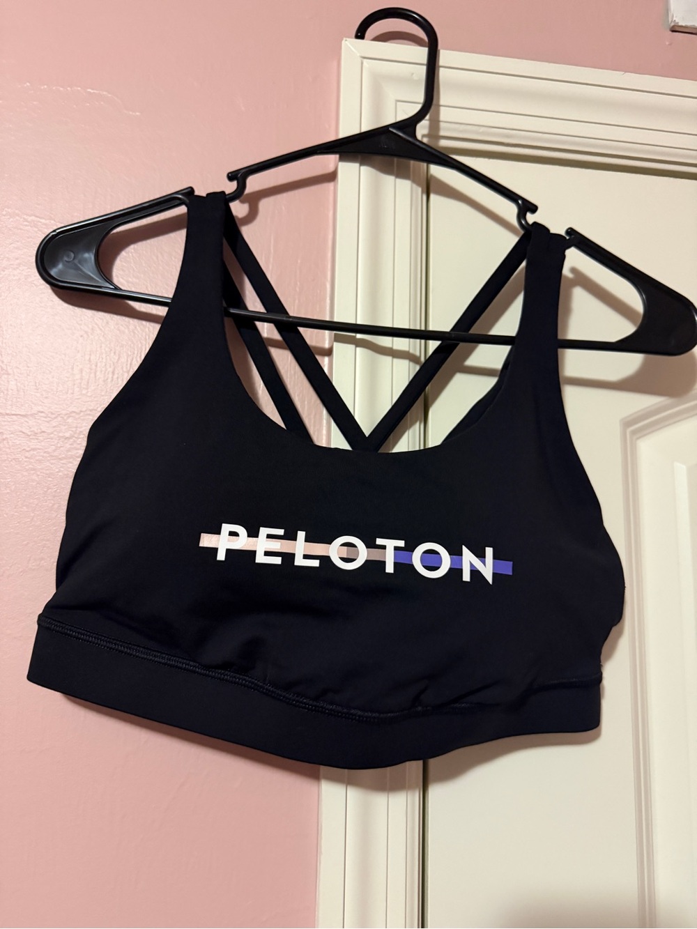 lululemon athletica Black Peloton Logo Strappy Sports Bra with Gradient Accent
